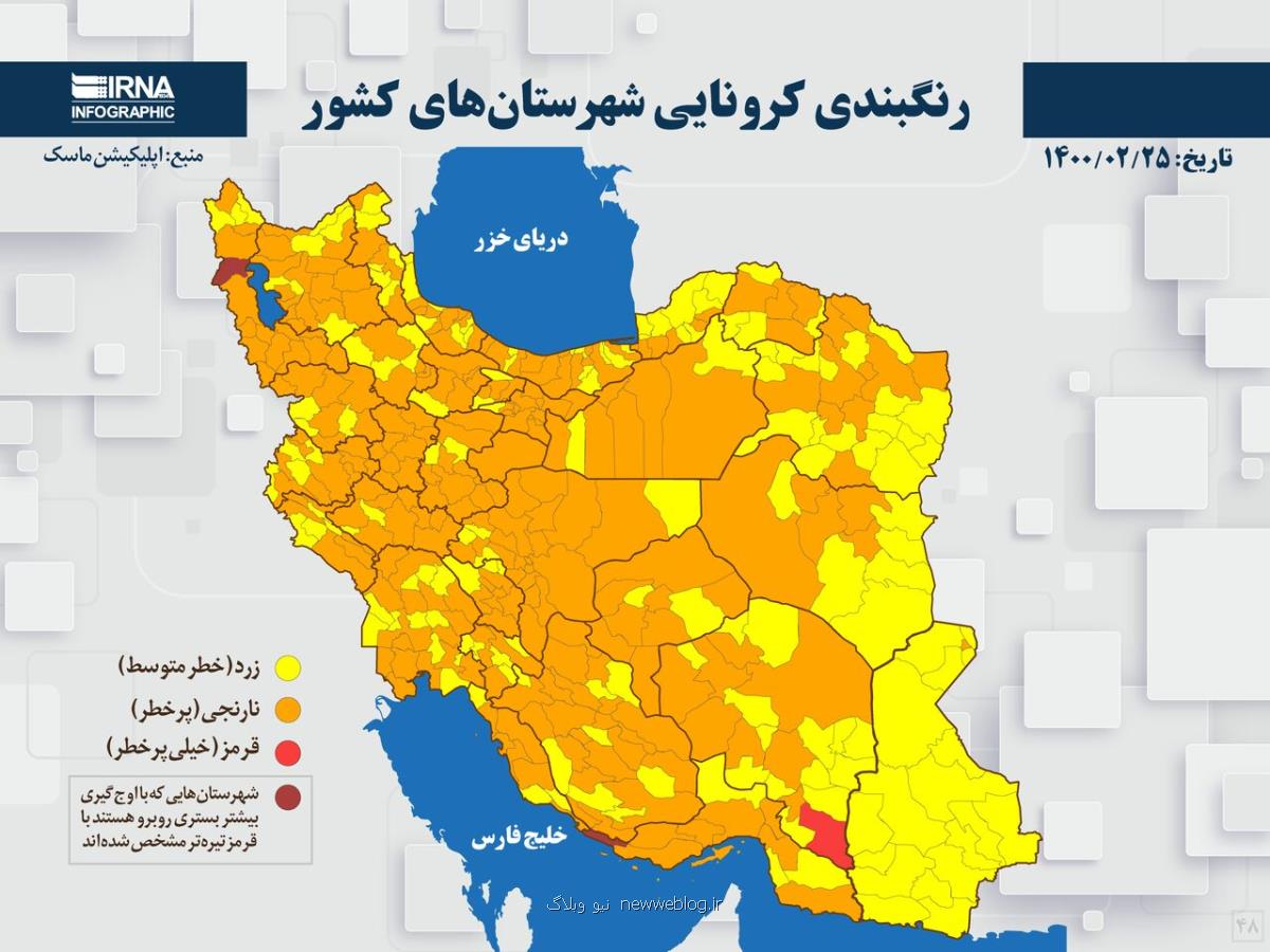 ۱۰شهرستان مازندران در وضعیت زرد كرونائی قرار گرفتند