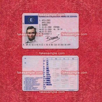 Spain Driver Licence Fake Template